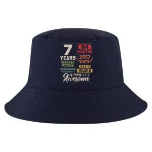 7 Years Of Being Awesome Retro Countdown 7th Birthday Cool Comfort Performance Bucket Hat