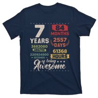 7 Years Of Being Awesome Retro Countdown 7th Birthday T-Shirt