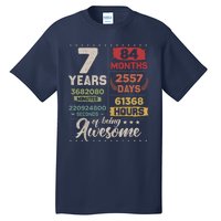 7 Years Of Being Awesome Retro Countdown 7th Birthday Tall T-Shirt