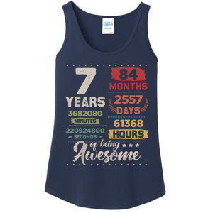 7 Years Of Being Awesome Retro Countdown 7th Birthday Ladies Essential Tank