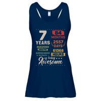 7 Years Of Being Awesome Retro Countdown 7th Birthday Ladies Essential Flowy Tank