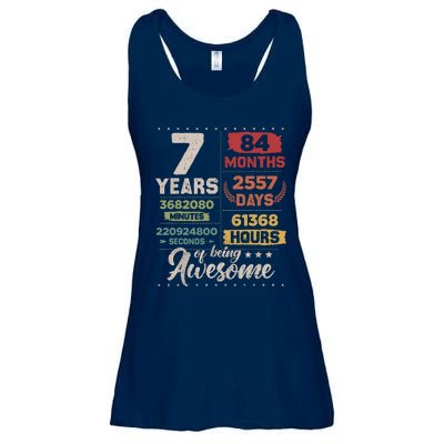 7 Years Of Being Awesome Retro Countdown 7th Birthday Ladies Essential Flowy Tank