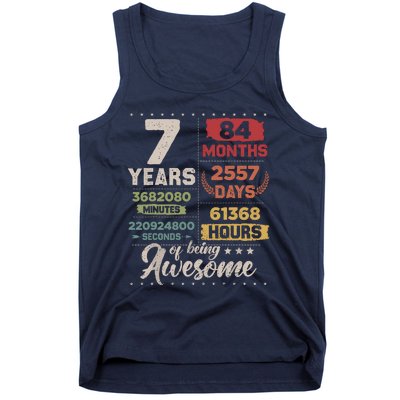 7 Years Of Being Awesome Retro Countdown 7th Birthday Tank Top