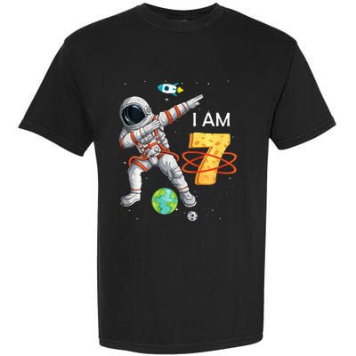 7 Years Old Birthday Astronaut Space 7th Bday Garment-Dyed Heavyweight T-Shirt