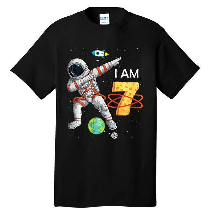 7 Years Old Birthday Astronaut Space 7th Bday Tall T-Shirt