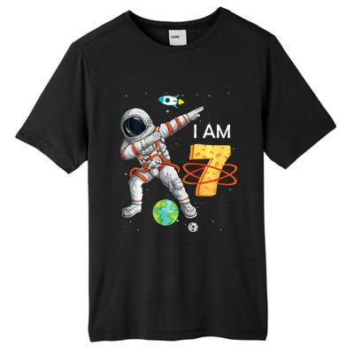 7 Years Old Birthday Astronaut Space 7th Bday Tall Fusion ChromaSoft Performance T-Shirt