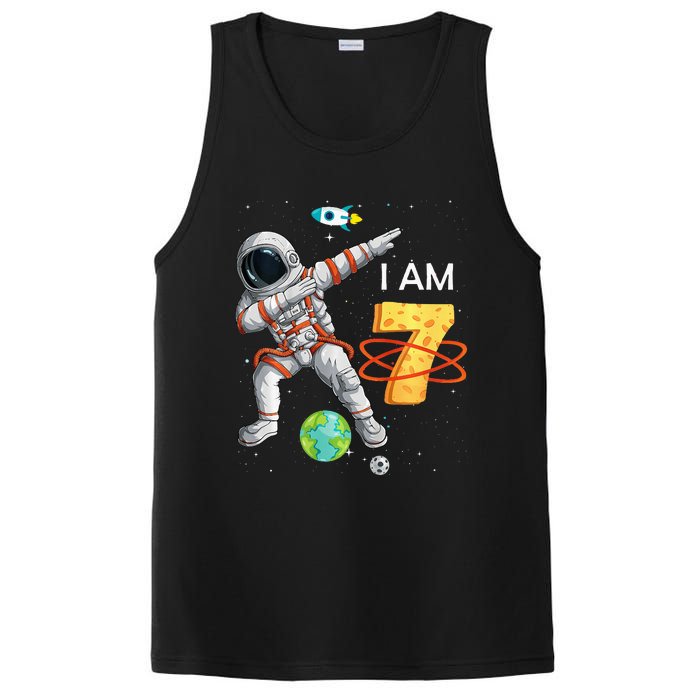 7 Years Old Birthday Astronaut Space 7th Bday PosiCharge Competitor Tank