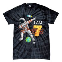 7 Years Old Birthday Astronaut Space 7th Bday Tie-Dye T-Shirt