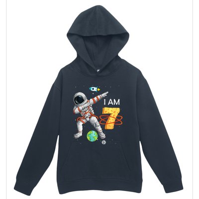 7 Years Old Birthday Astronaut Space 7th Bday Urban Pullover Hoodie