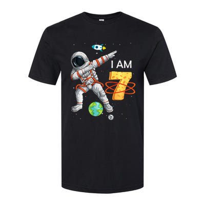 7 Years Old Birthday Astronaut Space 7th Bday Softstyle CVC T-Shirt