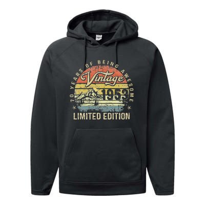 70 Year Old Gifts Vintage 1953 Limited Edition 70th Birthday Love Performance Fleece Hoodie