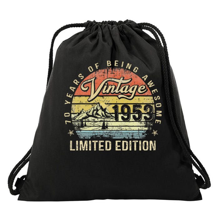 70 Year Old Gifts Vintage 1953 Limited Edition 70th Birthday Love Drawstring Bag