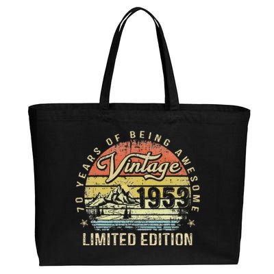 70 Year Old Gifts Vintage 1953 Limited Edition 70th Birthday Love Cotton Canvas Jumbo Tote