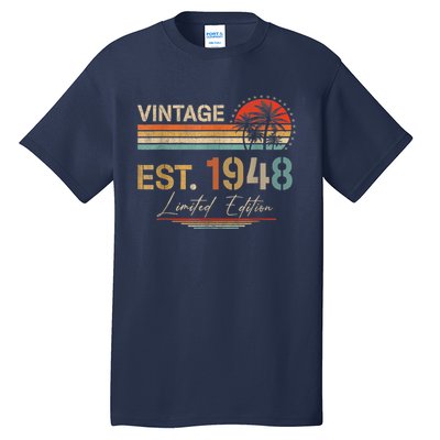 75 Years Old Gifts Born In 1948 Vintage 75th Birthday Present Retro Tall T-Shirt