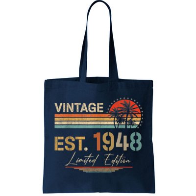 75 Years Old Gifts Born In 1948 Vintage 75th Birthday Present Retro Tote Bag