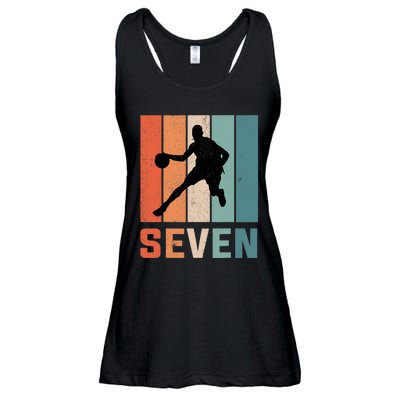 7 Years Old 7th Birthday Basketball Gift For Boys Party Ladies Essential Flowy Tank