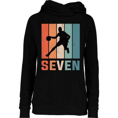 7 Years Old 7th Birthday Basketball Gift For Boys Party Womens Funnel Neck Pullover Hood