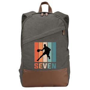 7 Years Old 7th Birthday Basketball Gift For Boys Party Cotton Canvas Backpack