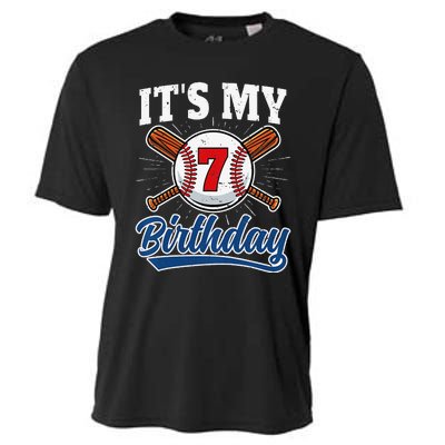  7 Years Old Baseball Player 7th Birthday Party   Cooling Performance Crew T-Shirt