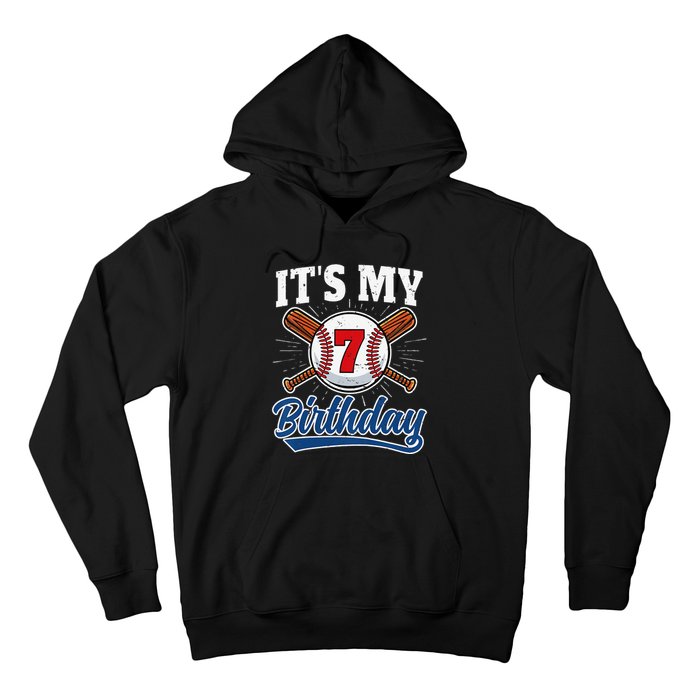  7 Years Old Baseball Player 7th Birthday Party   Hoodie