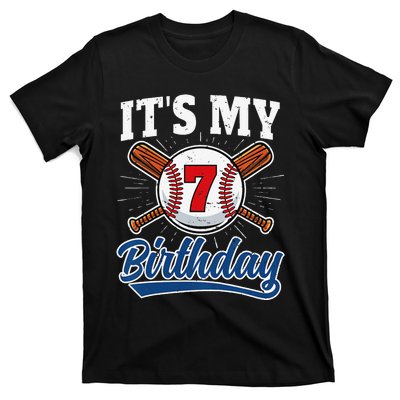  7 Years Old Baseball Player 7th Birthday Party   T-Shirt