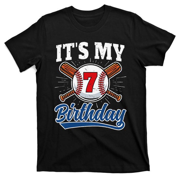  7 Years Old Baseball Player 7th Birthday Party   T-Shirt