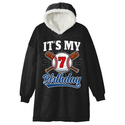  7 Years Old Baseball Player 7th Birthday Party   Hooded Wearable Blanket