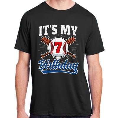  7 Years Old Baseball Player 7th Birthday Party   Adult ChromaSoft Performance T-Shirt