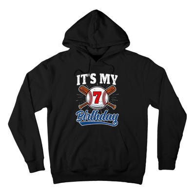  7 Years Old Baseball Player 7th Birthday Party   Tall Hoodie