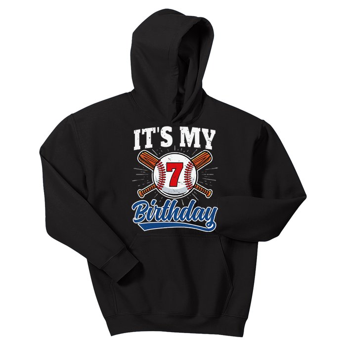  7 Years Old Baseball Player 7th Birthday Party   Kids Hoodie