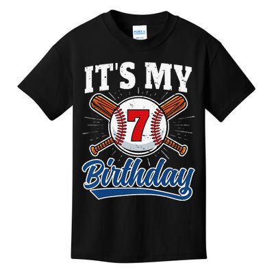  7 Years Old Baseball Player 7th Birthday Party   Kids T-Shirt