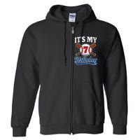  7 Years Old Baseball Player 7th Birthday Party   Full Zip Hoodie