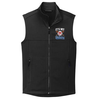  7 Years Old Baseball Player 7th Birthday Party   Collective Smooth Fleece Vest