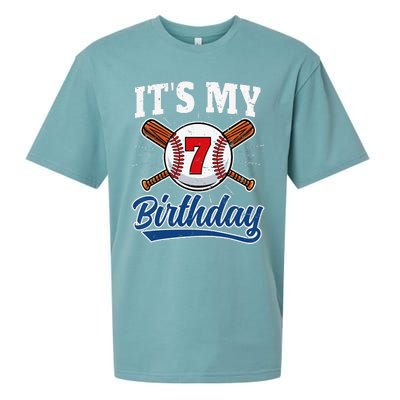  7 Years Old Baseball Player 7th Birthday Party   Sueded Cloud Jersey T-Shirt