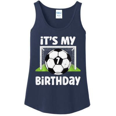 7 Years Old Soccer 7th Birthday Player Bday Party Ladies Essential Tank