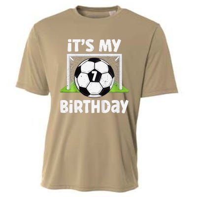 7 Years Old Soccer 7th Birthday Player Bday Party Cooling Performance Crew T-Shirt