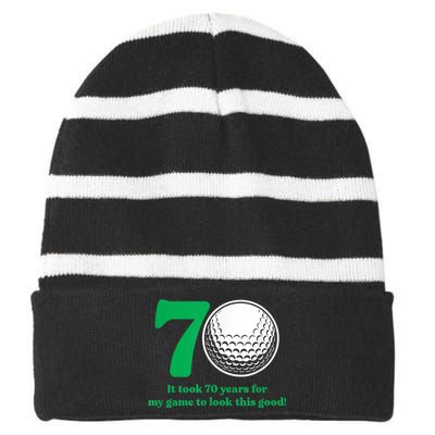 70 Year Old Golfer: Golfing Golf 1953 70th Birthday Striped Beanie with Solid Band