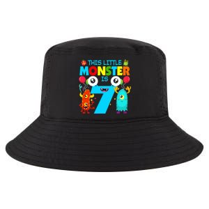 7 Year Old Gifts This Little Monster Is 7th Birthday Boy Cool Comfort Performance Bucket Hat