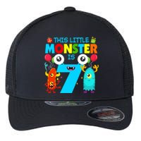 7 Year Old Gifts This Little Monster Is 7th Birthday Boy Flexfit Unipanel Trucker Cap