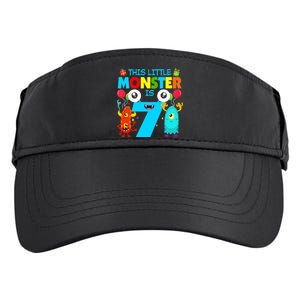 7 Year Old Gifts This Little Monster Is 7th Birthday Boy Adult Drive Performance Visor