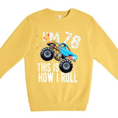 78 Year Old Gift Cool 78th Birthday Boy Gift For Monster Truck Car Lovers Premium Crewneck Sweatshirt