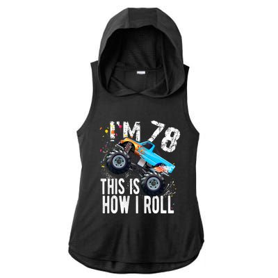 78 Year Old Gift Cool 78th Birthday Boy Gift For Monster Truck Car Lovers Ladies PosiCharge Tri-Blend Wicking Draft Hoodie Tank