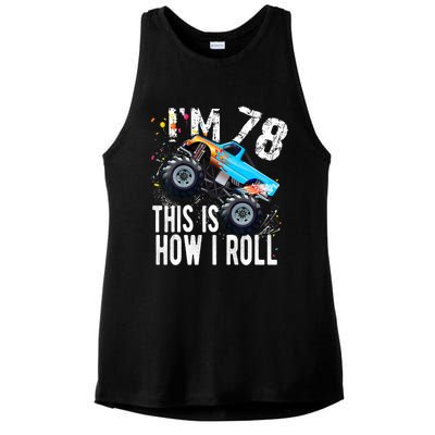 78 Year Old Gift Cool 78th Birthday Boy Gift For Monster Truck Car Lovers Ladies PosiCharge Tri-Blend Wicking Tank