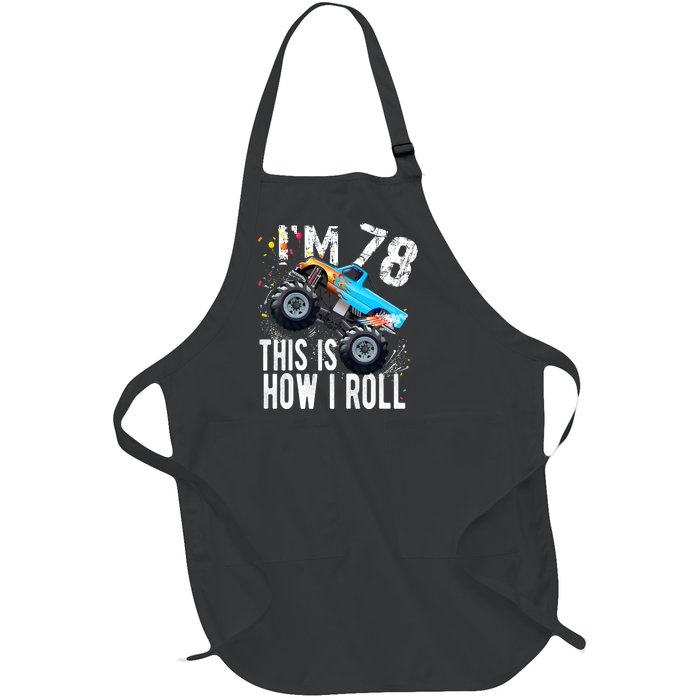 78 Year Old Gift Cool 78th Birthday Boy Gift For Monster Truck Car Lovers Full-Length Apron With Pockets