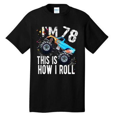 78 Year Old Gift Cool 78th Birthday Boy Gift For Monster Truck Car Lovers Tall T-Shirt