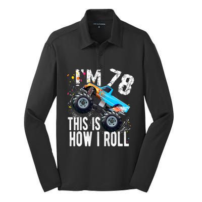 78 Year Old Gift Cool 78th Birthday Boy Gift For Monster Truck Car Lovers Silk Touch Performance Long Sleeve Polo