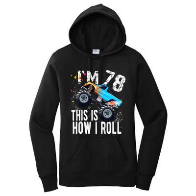 78 Year Old Gift Cool 78th Birthday Boy Gift For Monster Truck Car Lovers Women's Pullover Hoodie