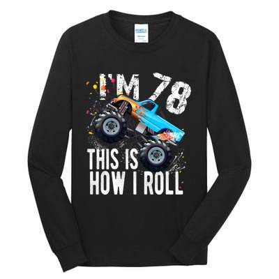 78 Year Old Gift Cool 78th Birthday Boy Gift For Monster Truck Car Lovers Tall Long Sleeve T-Shirt