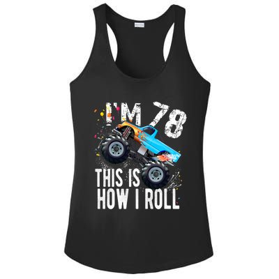 78 Year Old Gift Cool 78th Birthday Boy Gift For Monster Truck Car Lovers Ladies PosiCharge Competitor Racerback Tank