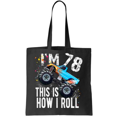 78 Year Old Gift Cool 78th Birthday Boy Gift For Monster Truck Car Lovers Tote Bag